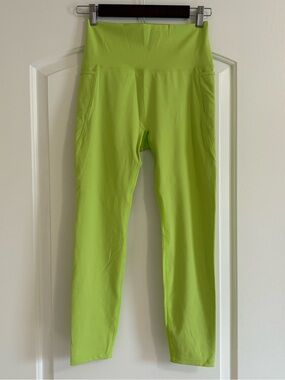 Born Primitive Eccentric Women’s Performance Athletic Leggings in Lime - Large